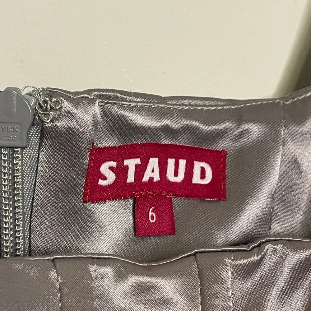 STAUD Landscape Silver Mini Dress in Silver - Picture 8 of 10